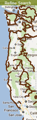 The myscenicdrives.com Map Surfer allows you to cross state boundaries to help plot your road trips, such as this one that spans from San Francisco to Seattle.