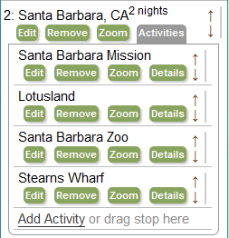 Add Activities to all of your stops in the myscenicdrives.com Road Trip Planner.