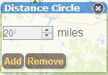 The Distance Circle surrounds the mouse pointer with circle of the specified distance, great for finding nearby activities.